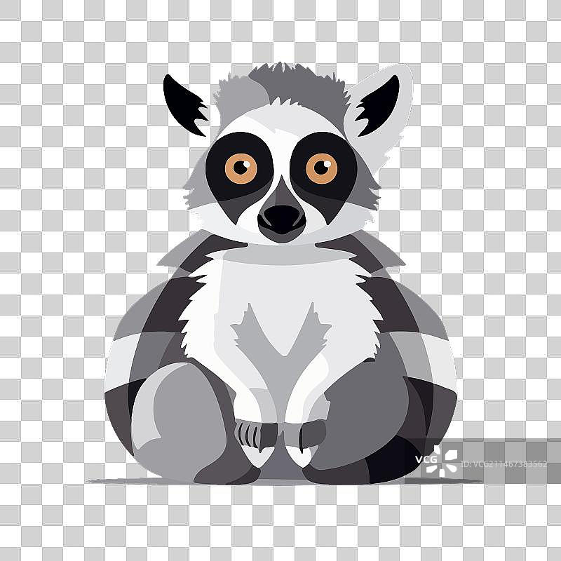 环尾狐猴吉祥物卡通形象图片素材