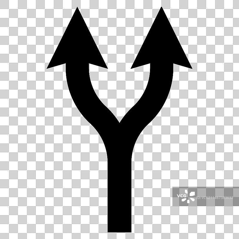 路径图标中的叉子双向上箭头图片素材