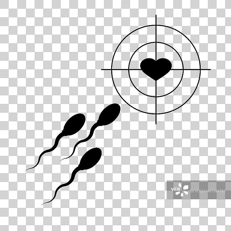 精子与心形符号靶心图片素材