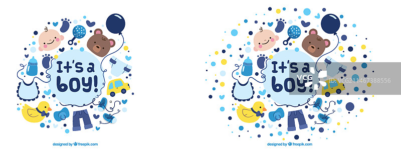 可爱婴儿派对贺卡插画图片素材