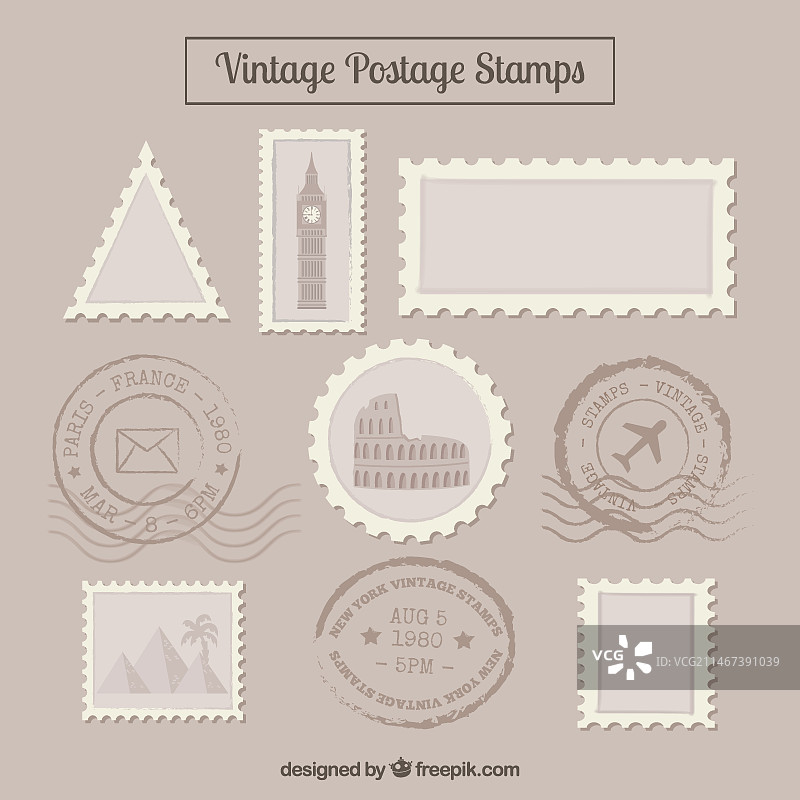 复古旅行邮资图片素材