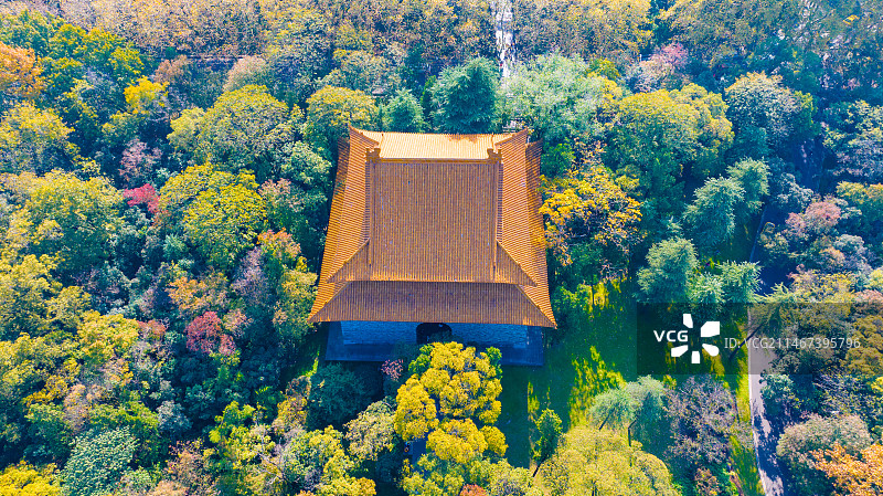 俯瞰四方城2023.11.20航拍于南京市玄武区钟山风景名胜区内四方城上空图片素材