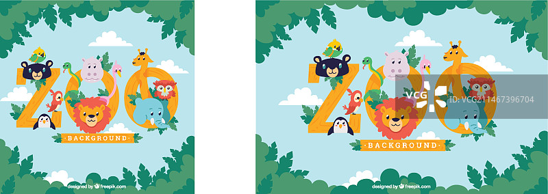 可爱的动物园背景图片素材