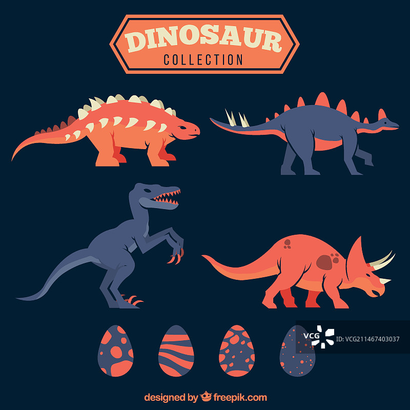 手绘恐龙和恐龙蛋合集图片素材