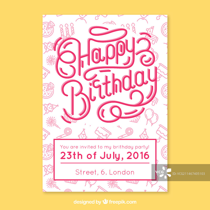 现代生日贺卡插画图片素材