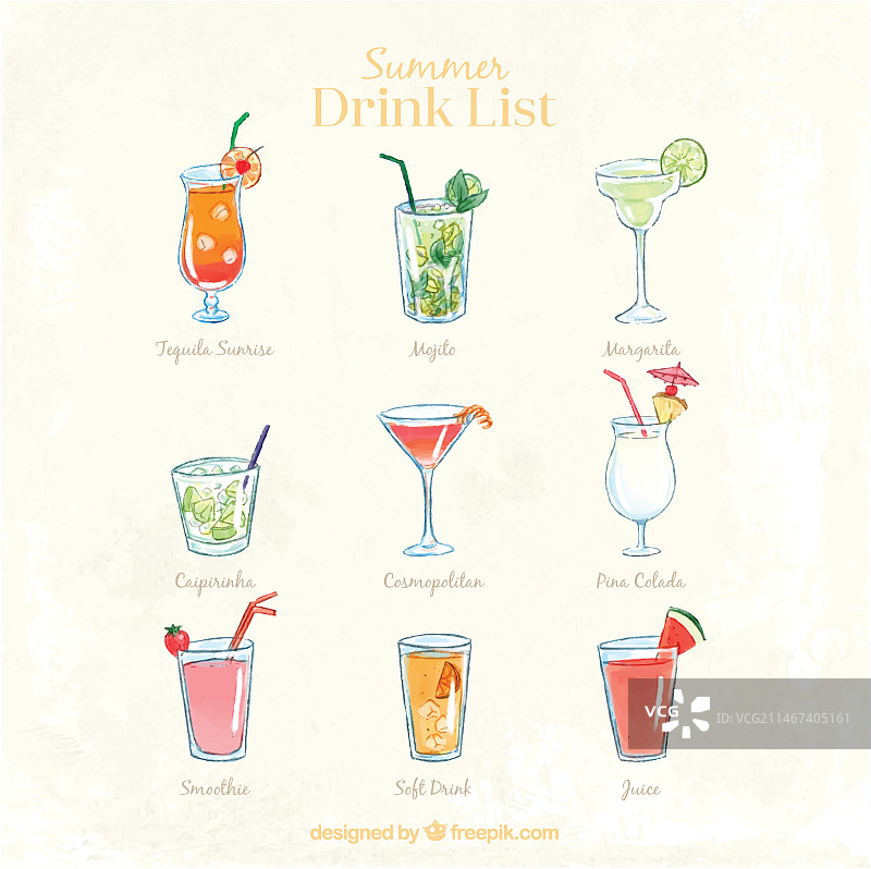 可爱饮品单图片素材