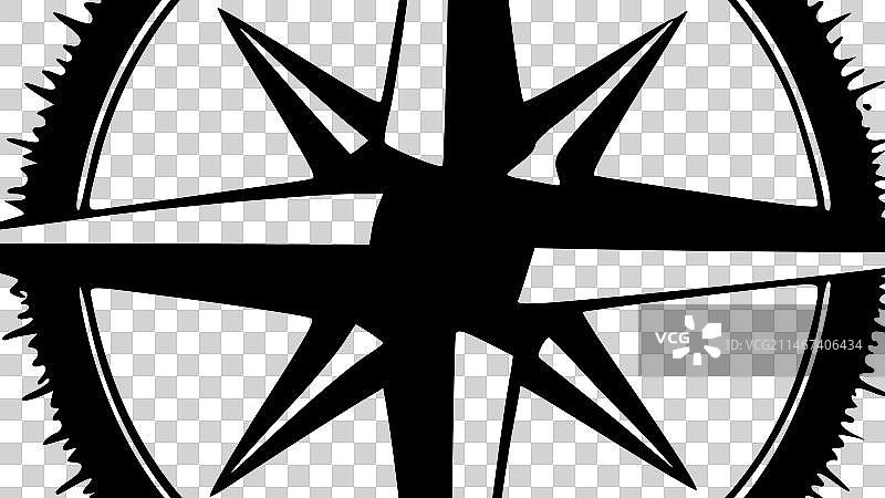 指南针 - 黑白图片素材