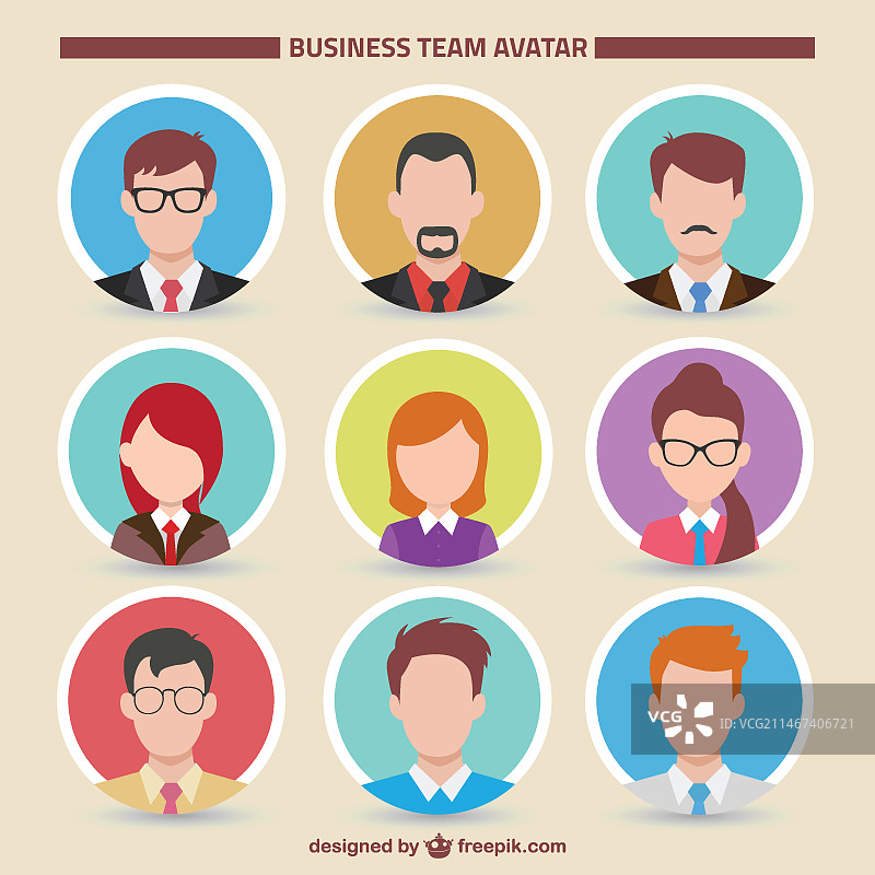 商务团队头像合集图片素材