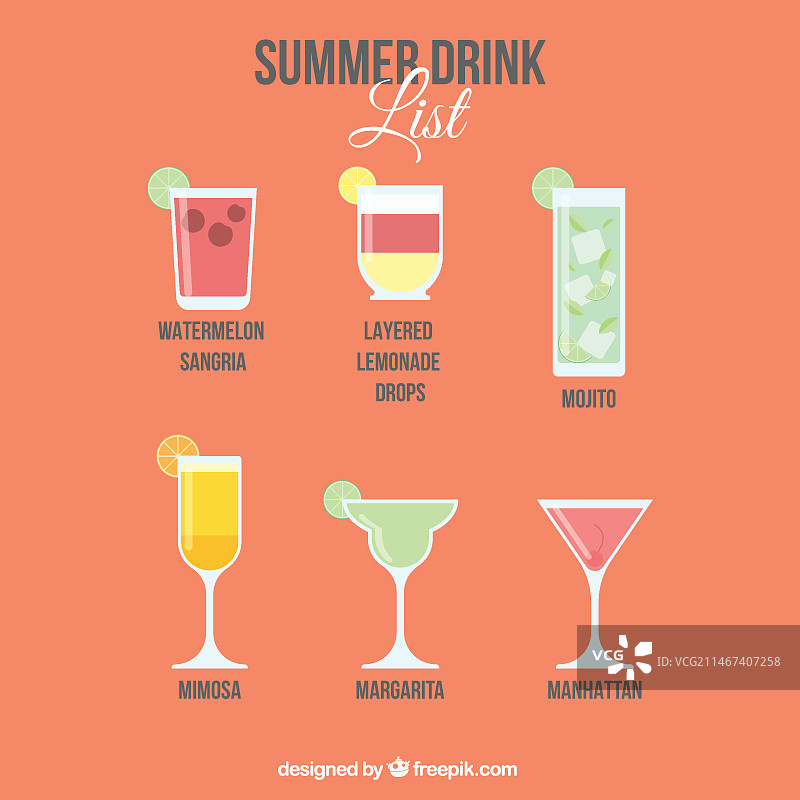 夏日派对饮品清单图片素材
