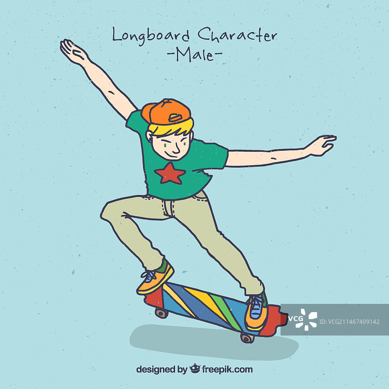 玩滑板的酷男孩图片素材
