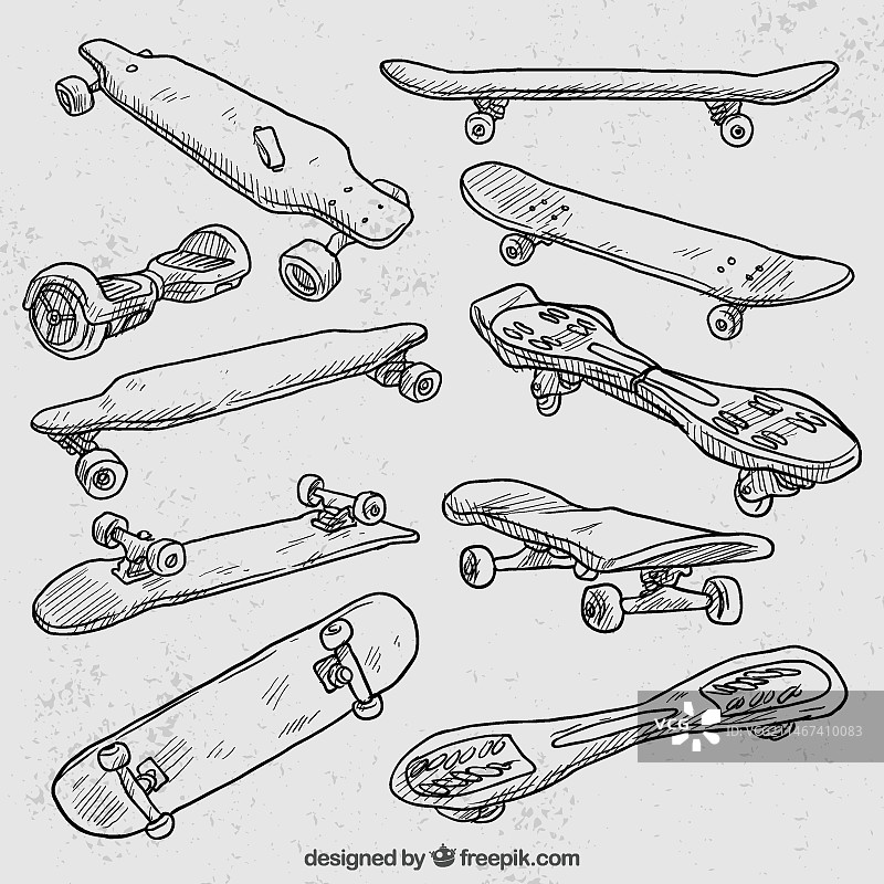 各种手绘长板图案图片素材