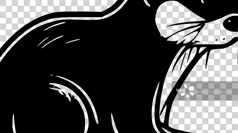水獭黑白隔离图标图片素材