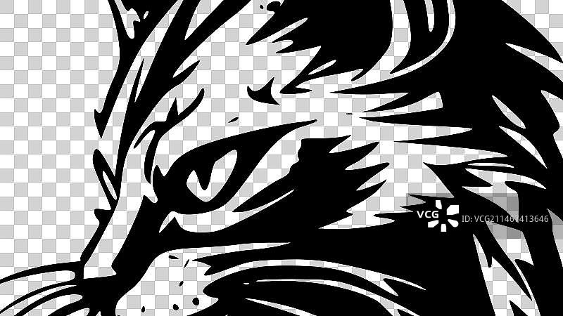 野猫 - 简约扁平logo图片素材