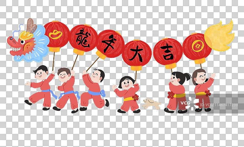 手绘龙年可爱插画元素图片素材