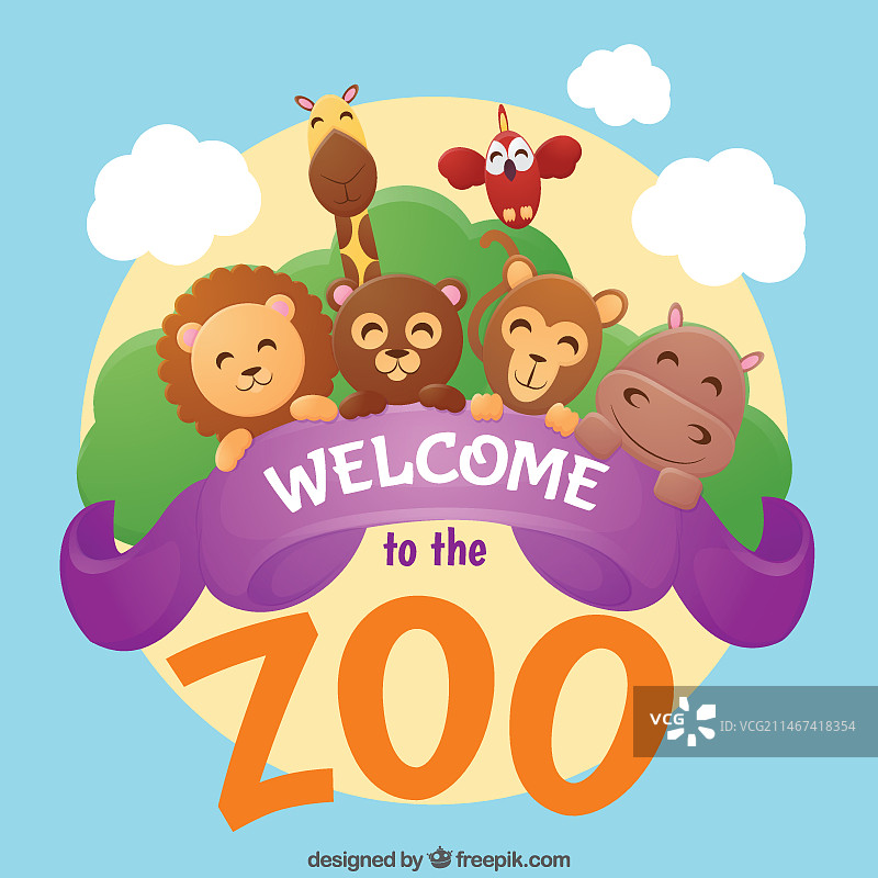 动物园背景欢迎牌图片素材