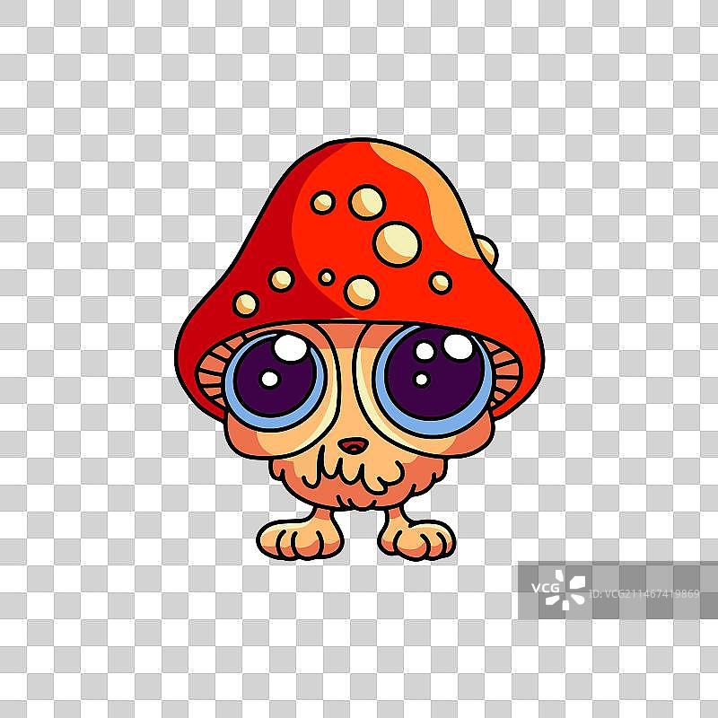 迷幻迷离蘑菇轮廓图片素材