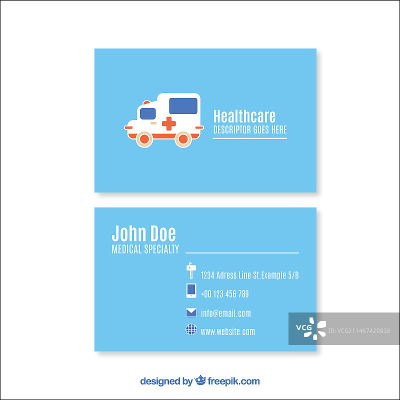 带有救护车的医疗卡片图片素材