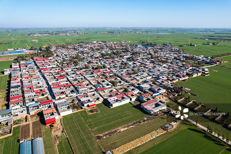 航拍北方农村图片素材