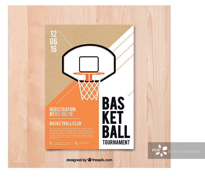 扁平设计篮球宣传单图片素材