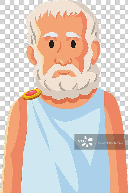 亚里士多德卡通形象插画图片素材