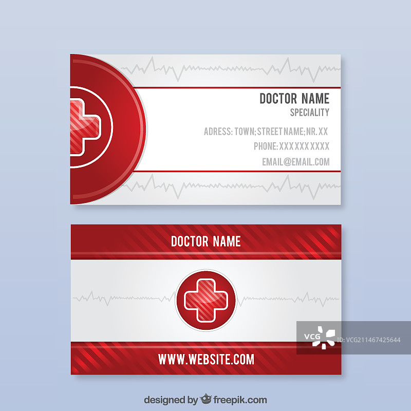 带有红色细节的医疗卡片图片素材