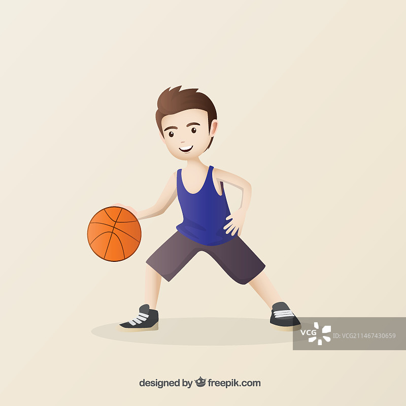 手绘篮球运动员图片素材