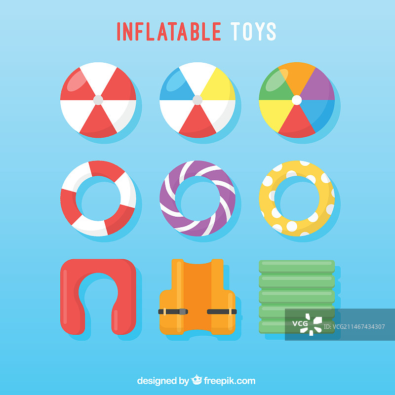 沙滩球和漂浮物合集图片素材