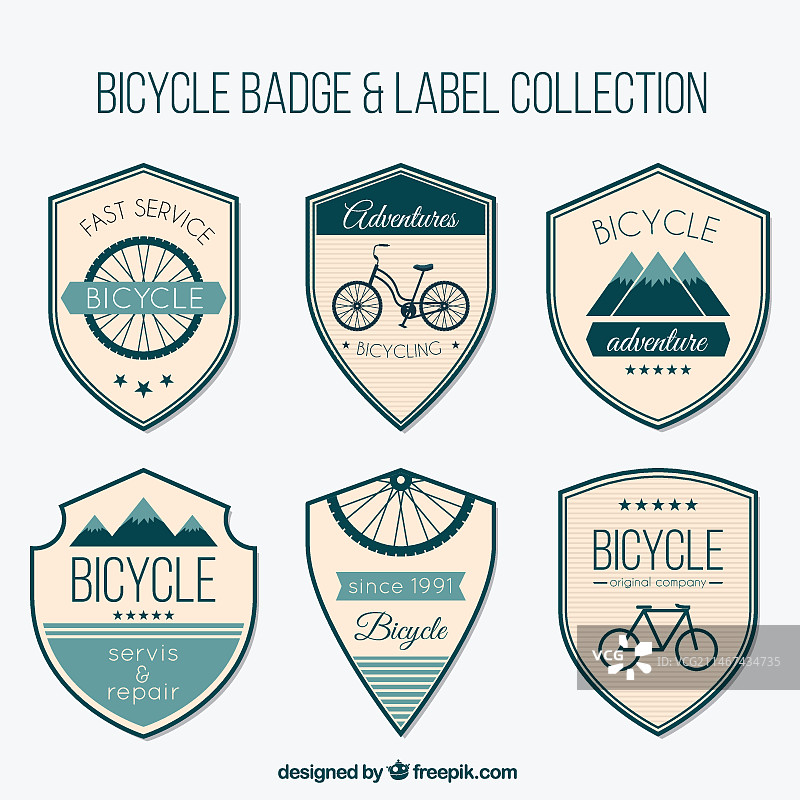 复古自行车挡泥板套装图片素材