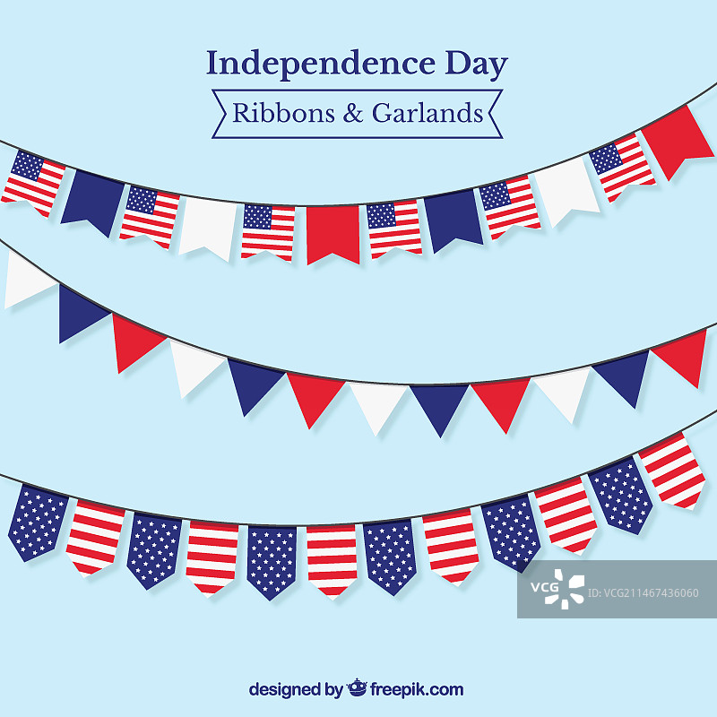 美国国旗装饰彩带图片素材