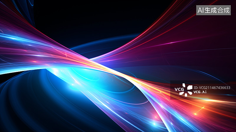 【AI数字艺术】抽象艺术漩涡明亮的色彩背景插画图片素材