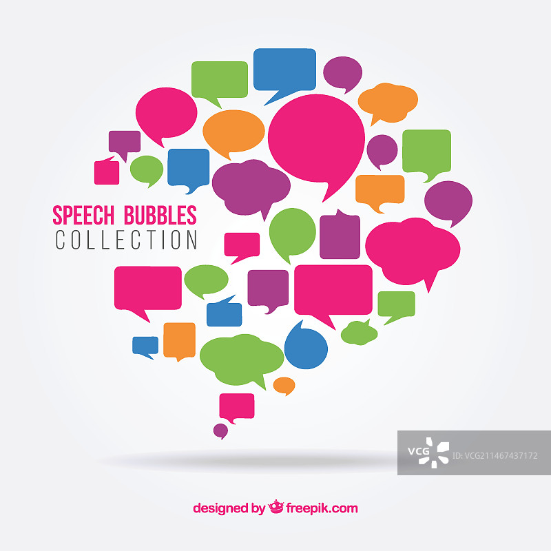 彩色语音气泡集合图片素材