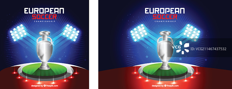 银色奖杯欧洲足球背景图片素材