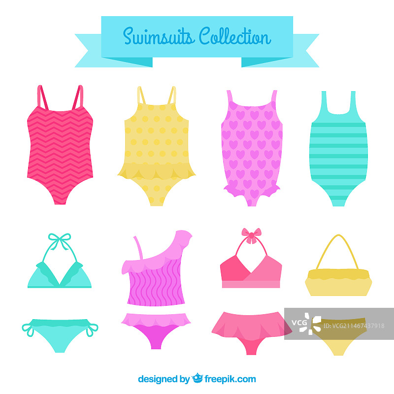彩色泳装集合图片素材