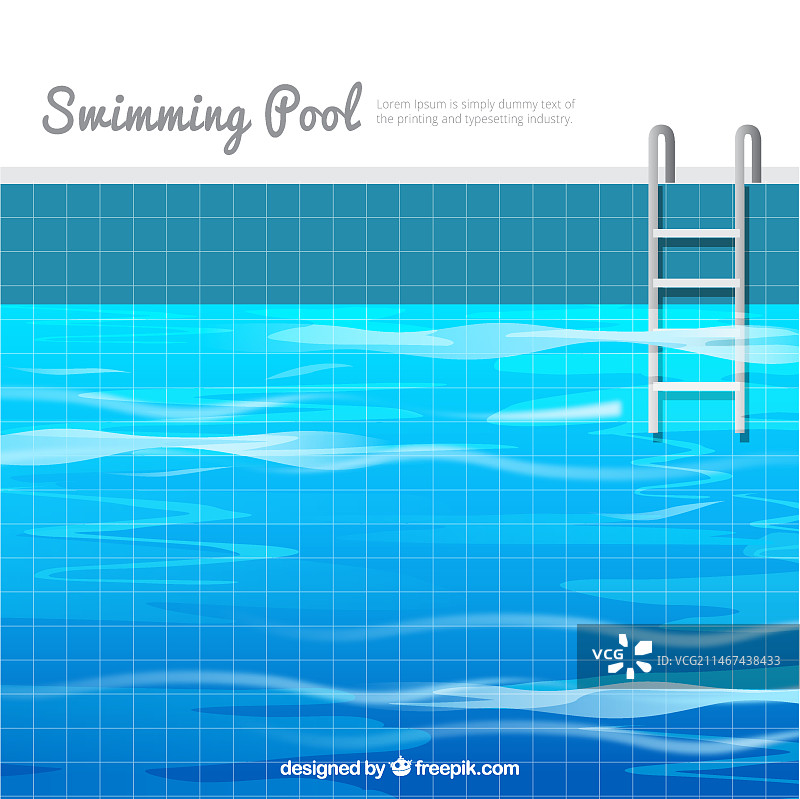 扁平风格游泳池背景图片素材