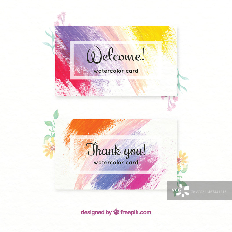 带画笔笔触的卡片图片素材