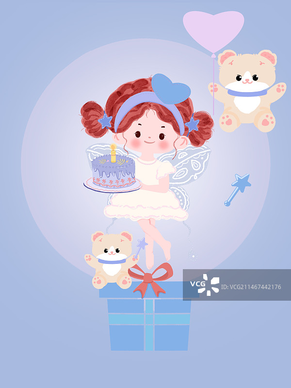 蛋糕女孩小仙女图片素材