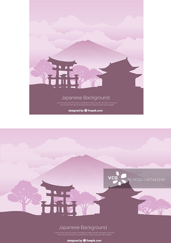 带有寺庙的日式背景图片素材