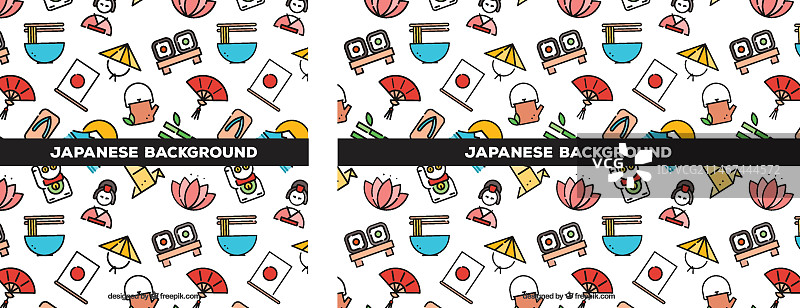 线性风格的日本元素背景图片素材