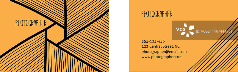 手绘抽象摄影师名片图片素材