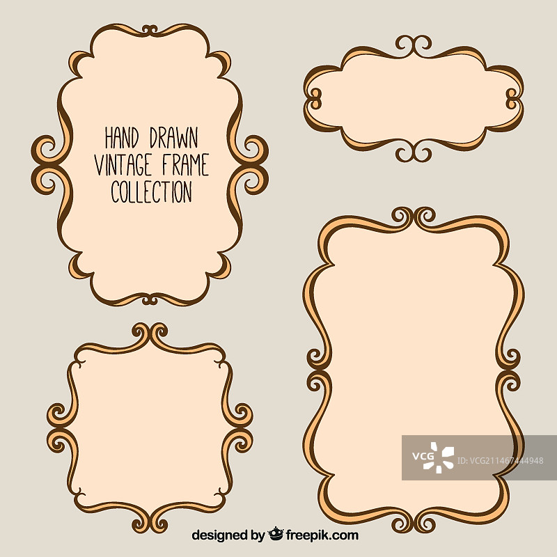 手绘复古相框图片素材