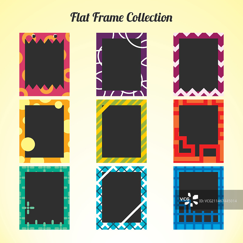 扁平宝丽来相框合集图片素材