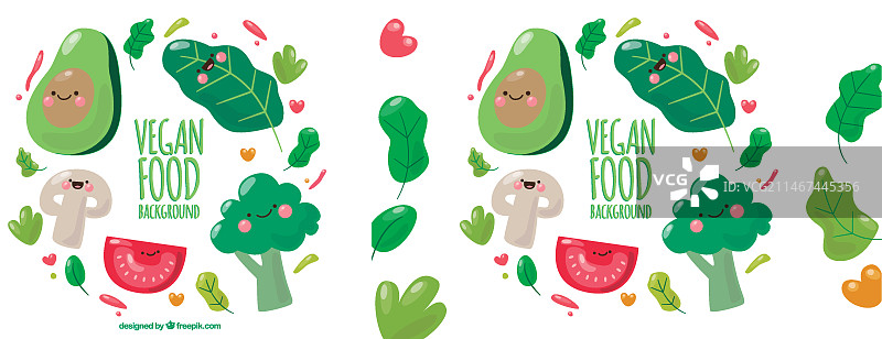 可爱的蔬菜角色背景图片素材