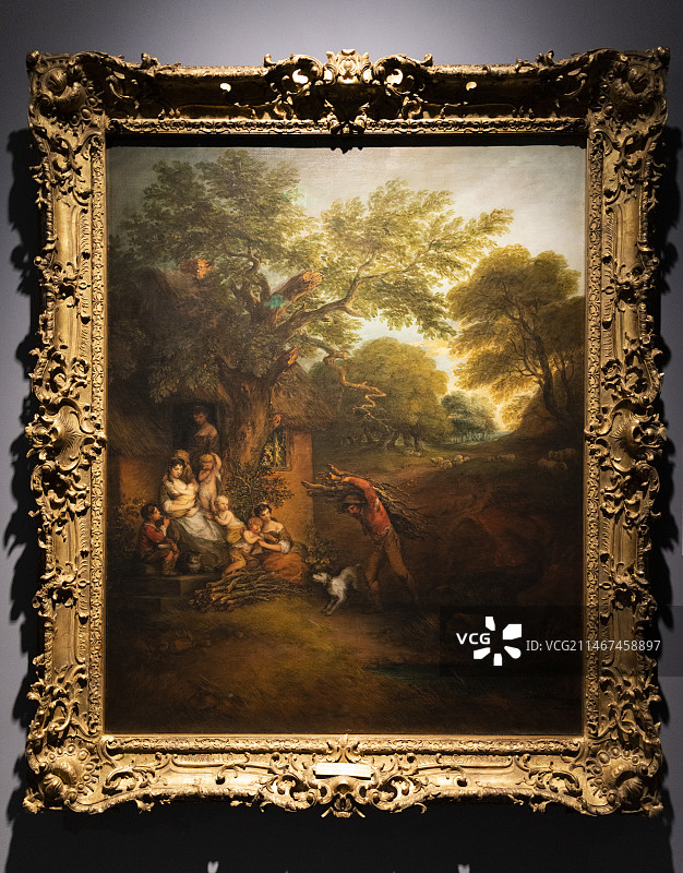 东京富士美术馆珍藏西方人物画展托马斯·庚斯博罗《小屋前的人物》1772-1773图片素材