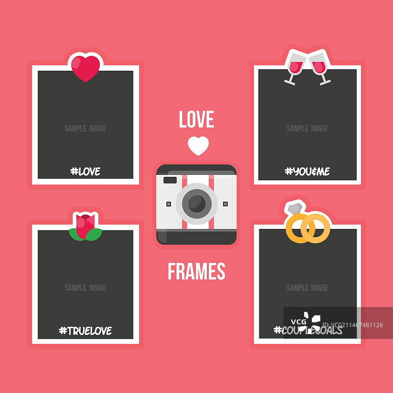 可爱的宝丽来相框图片素材