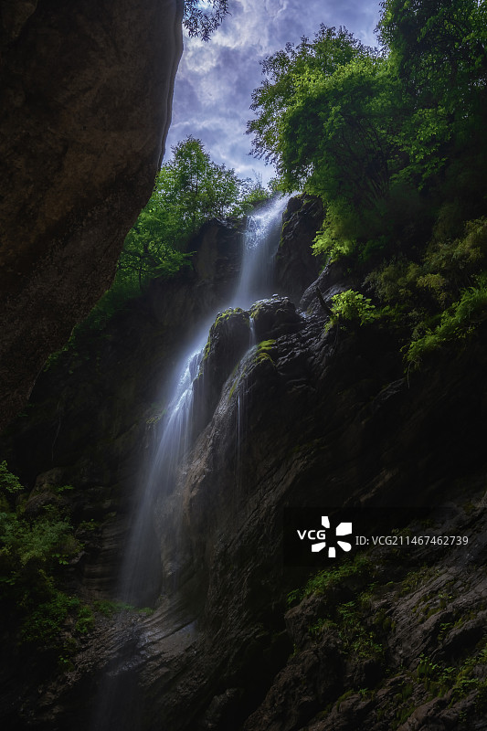 官鹅沟瀑布图片素材