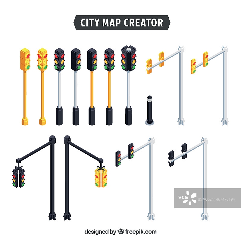 用于创建城市的交通灯合集图片素材