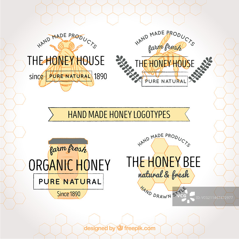 蜂蜜生产商的精美logo图片素材