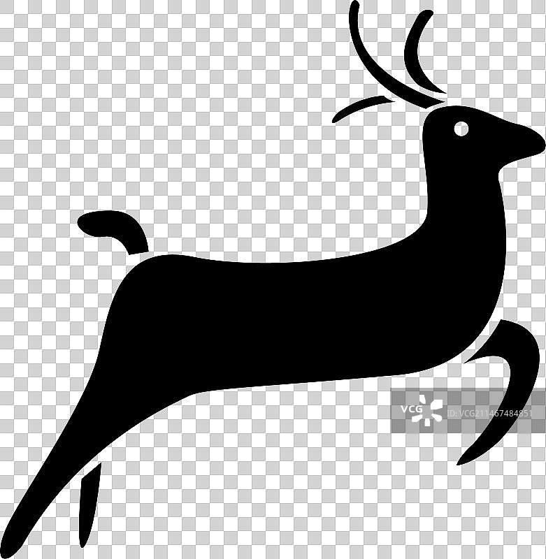 奔跑的驯鹿扁平图标图片素材