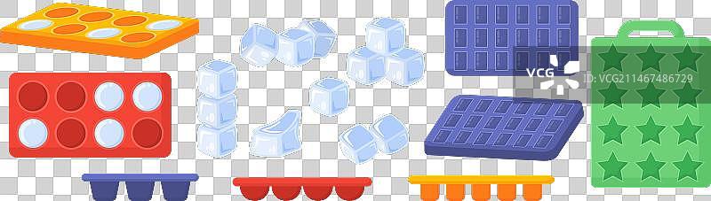 冰块塑料托盘套装图片素材