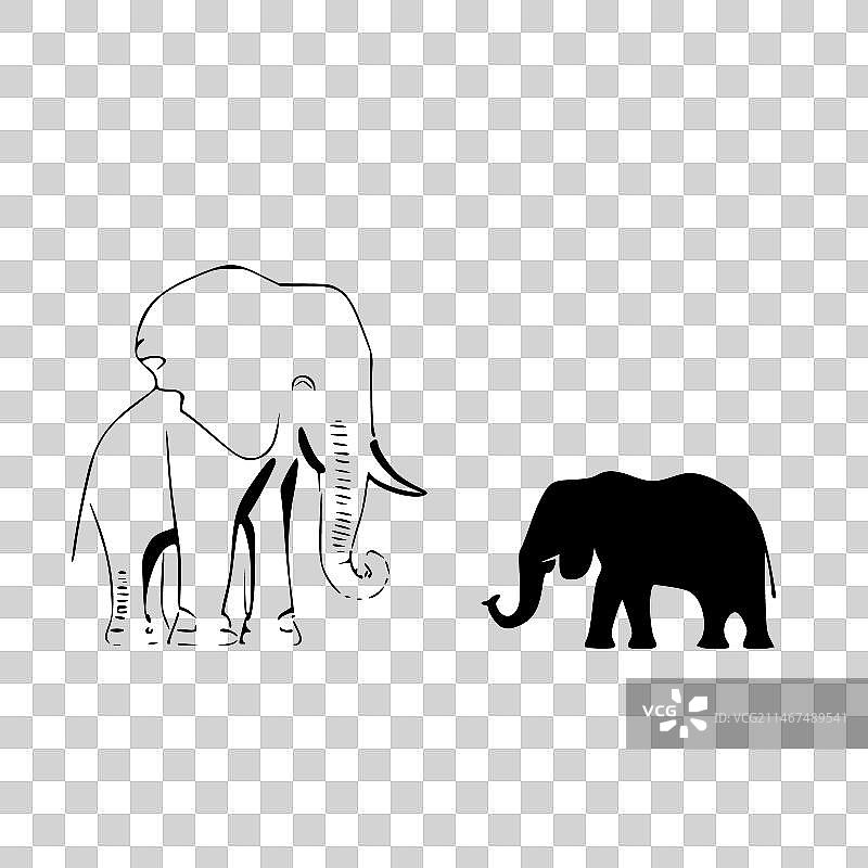 极简扁平风格大象LOGO图片素材